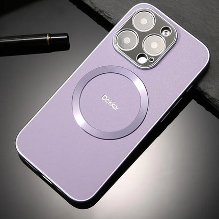 DEKKER For iPhone 15 Pro Max Back Cover Compatible with MagSafe PU+TPU Phone Case
