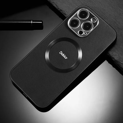 DEKKER For iPhone 15 Pro Max Back Cover Compatible with MagSafe PU+TPU Phone Case