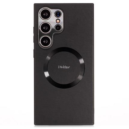 DEKKER For Samsung Galaxy S23 Ultra Back Cover Compatible with MagSafe PU+TPU Phone Case - Black