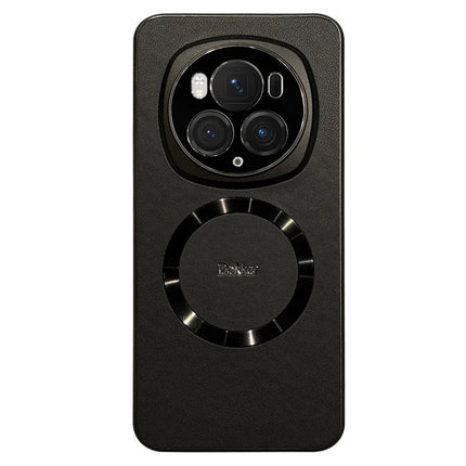 DEKKER For Honor Magic6 Pro 5G Back Cover Compatible with MagSafe PU+TPU Phone Case - Black