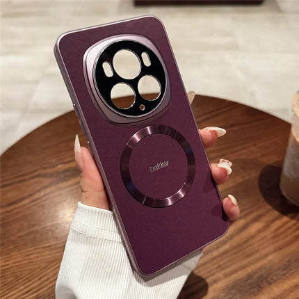 DEKKER For Honor Magic6 Pro 5G Back Cover Compatible with MagSafe PU+TPU Phone Case - Purple