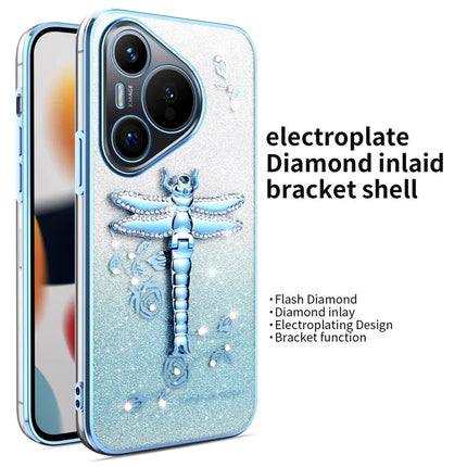 KADEM For Huawei Pura 70 Case Dragonfly Kickstand TPU Flowers Glitter Phone Cover