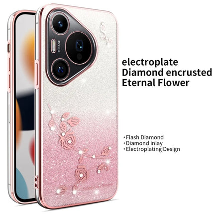 KADEM For Huawei Pura 70 Pro / Pura 70 Pro+ Case Dragonfly Kickstand TPU Flowers Glitter Phone Cover