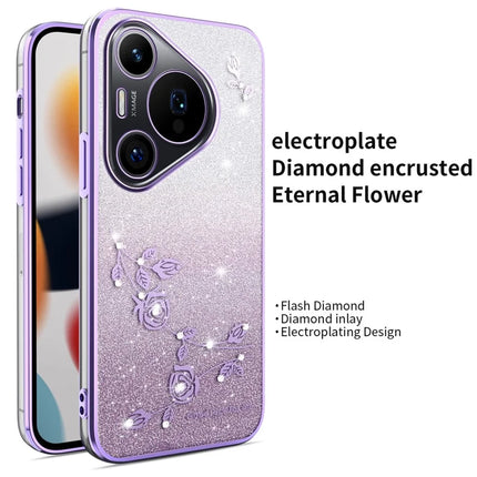 KADEM For Huawei Pura 70 Pro / Pura 70 Pro+ Case Dragonfly Kickstand TPU Flowers Glitter Phone Cover