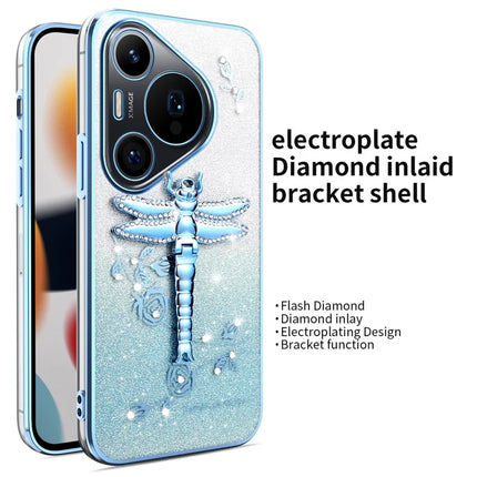 KADEM For Huawei Pura 70 Pro / Pura 70 Pro+ Case Dragonfly Kickstand TPU Flowers Glitter Phone Cover