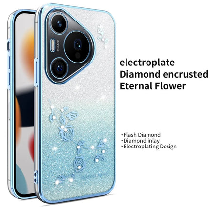 KADEM For Huawei Pura 70 Pro / Pura 70 Pro+ Case Dragonfly Kickstand TPU Flowers Glitter Phone Cover