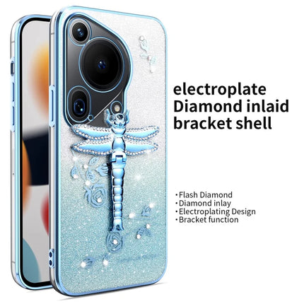 KADEM For Huawei Pura 70 Ultra Case Dragonfly Kickstand TPU Flowers Glitter Phone Cover