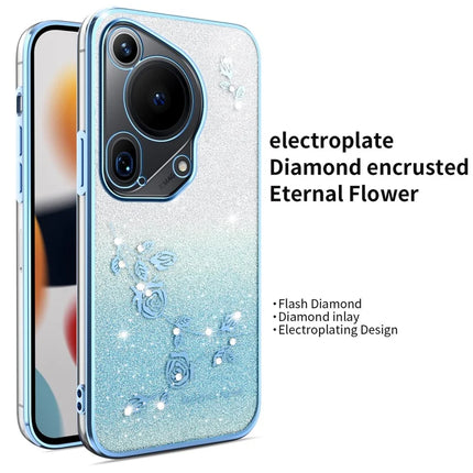 KADEM For Huawei Pura 70 Ultra Case Dragonfly Kickstand TPU Flowers Glitter Phone Cover