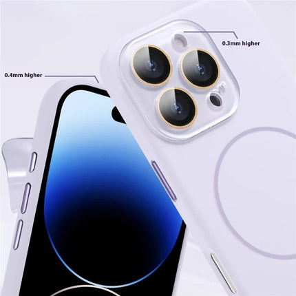For iPhone 16 Pro Max Case Compatible with MagSafe Liquid Silicone Anti-Drop Phone Cover with Lens Film