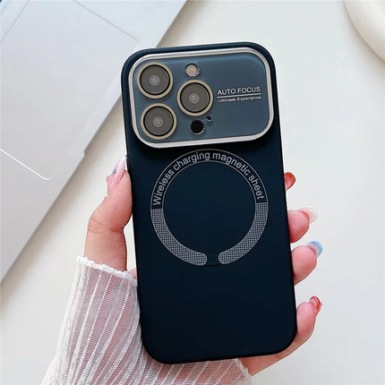 For iPhone 16 Pro Max Case Compatible with MagSafe Liquid Silicone Phone Cover with Wide Lens Protection - Black