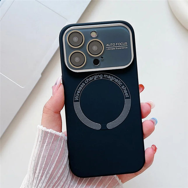 For iPhone 16 Pro Max Case Compatible with MagSafe Liquid Silicone Phone Cover with Wide Lens Protection - Black