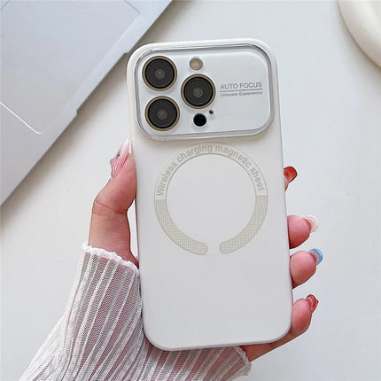 For iPhone 16 Pro Max Case Compatible with MagSafe Liquid Silicone Phone Cover with Wide Lens Protection - Antique White