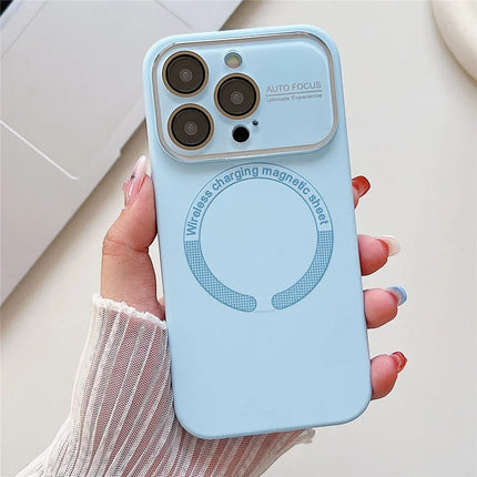 For iPhone 16 Pro Max Case Compatible with MagSafe Liquid Silicone Phone Cover with Wide Lens Protection - Peak Blue