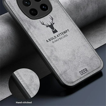 For Honor Magic7 5G Case Deer Pattern Cloth Texture PU Leather Hybrid Phone Cover