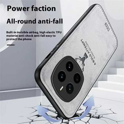 For Honor Magic7 5G Case Deer Pattern Cloth Texture PU Leather Hybrid Phone Cover