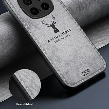 For Honor Magic7 Pro 5G Case Deer Pattern Cloth Texture PU Leather Hybrid Phone Cover