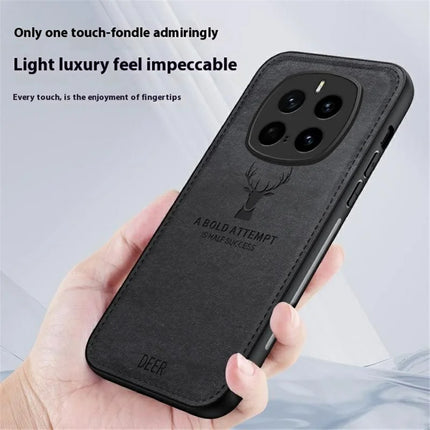 For Honor Magic7 Pro 5G Case Deer Pattern Cloth Texture PU Leather Hybrid Phone Cover