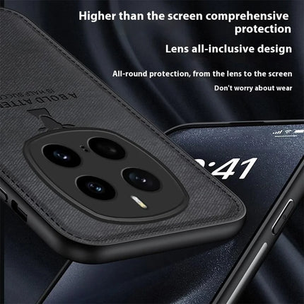 For Honor Magic7 Pro 5G Case Deer Pattern Cloth Texture PU Leather Hybrid Phone Cover