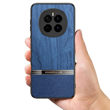 For Honor Magic7 5G Case Wood Texture Leather Coated TPU Phone Protective Cover