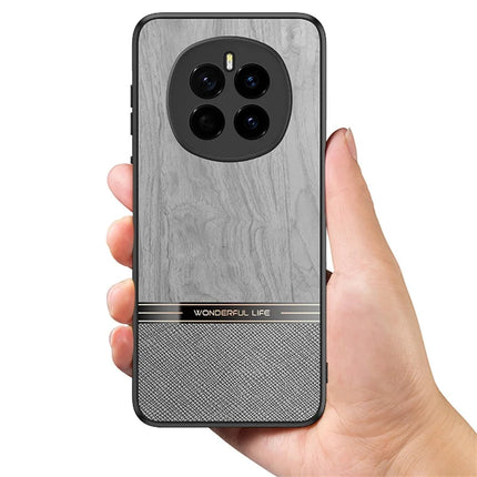 For Honor Magic7 5G Case Wood Texture Leather Coated TPU Phone Protective Cover
