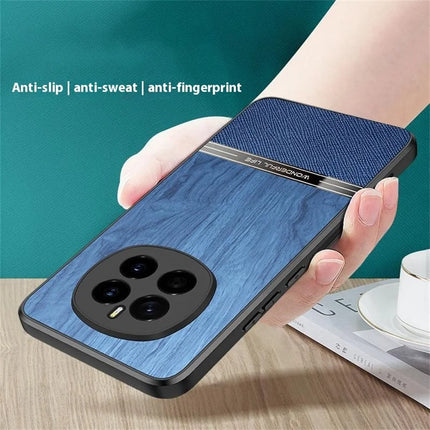 For Honor Magic7 5G Case Wood Texture Leather Coated TPU Phone Protective Cover