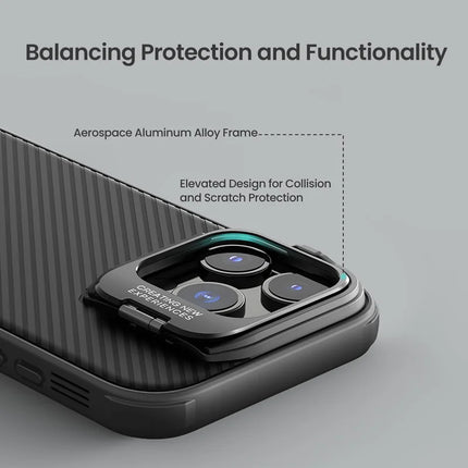 NILLKIN Camshield Prop Series for iPhone 16 Pro Max Case Compatible with MagSafe TPU+PC Phone Cover with Lens Frame