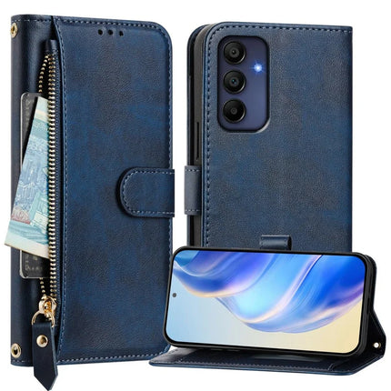 For Samsung Galaxy A16 5G / Galaxy A16 4G Case Zipper Pocket Multiple Card Slots Leather Phone Cover