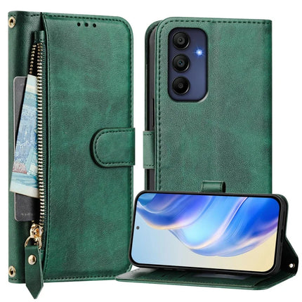 For Samsung Galaxy A16 5G / Galaxy A16 4G Case Zipper Pocket Multiple Card Slots Leather Phone Cover