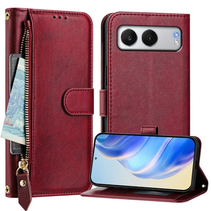 For OnePlus Nord 4 Case Zipper Pocket Multiple Card Slots Leather Phone Cover
