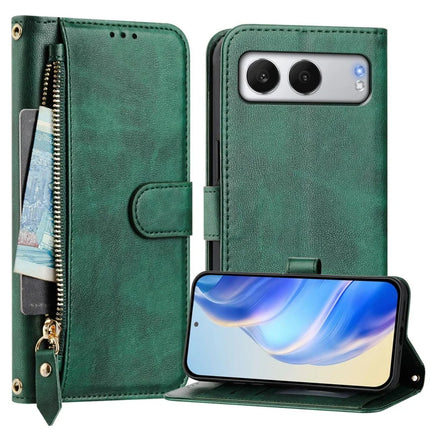 For OnePlus Nord 4 Case Zipper Pocket Multiple Card Slots Leather Phone Cover