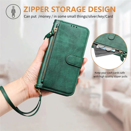 For OnePlus Nord 4 Case Zipper Pocket Multiple Card Slots Leather Phone Cover