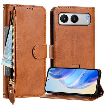 For OnePlus Nord 4 Case Zipper Pocket Multiple Card Slots Leather Phone Cover