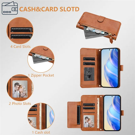 For OnePlus Nord 4 Case Zipper Pocket Multiple Card Slots Leather Phone Cover
