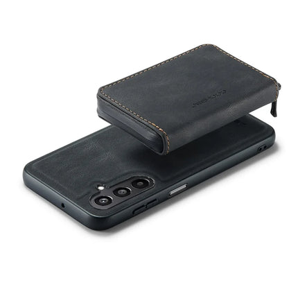 For Samsung Galaxy A16 5G Case JEEHOOD J02 Leather Back Cover with Detachable Zipper Card Holder Kickstand
