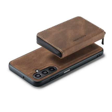 For Samsung Galaxy A16 5G Case JEEHOOD J02 Leather Back Cover with Detachable Zipper Card Holder Kickstand