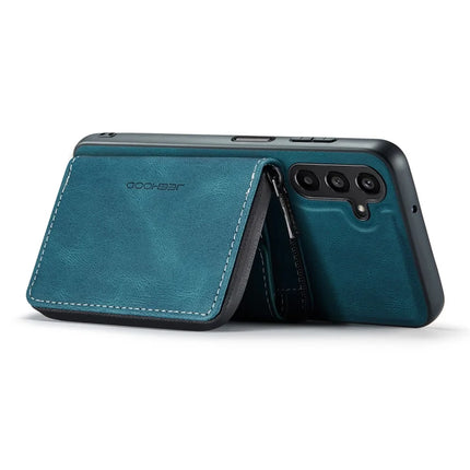For Samsung Galaxy A16 5G Case JEEHOOD J02 Leather Back Cover with Detachable Zipper Card Holder Kickstand