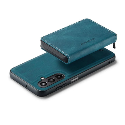 For Samsung Galaxy A16 5G Case JEEHOOD J02 Leather Back Cover with Detachable Zipper Card Holder Kickstand