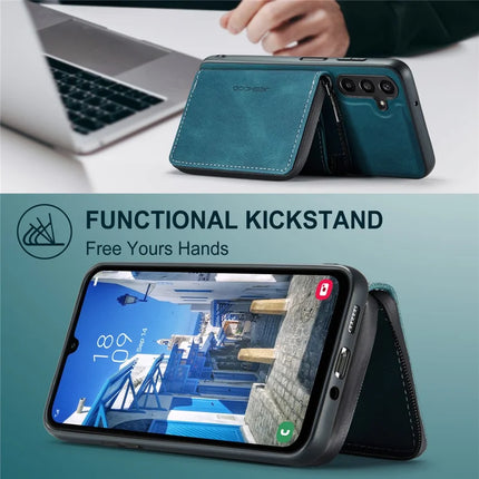For Samsung Galaxy A16 5G Case JEEHOOD J02 Leather Back Cover with Detachable Zipper Card Holder Kickstand