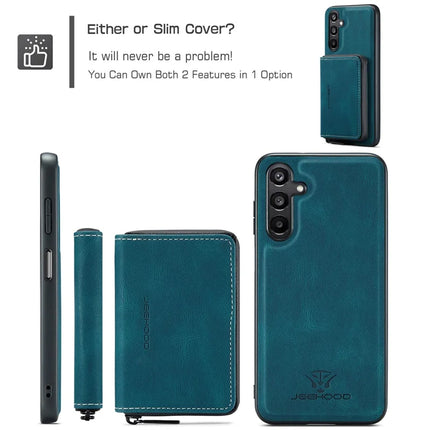 For Samsung Galaxy A16 5G Case JEEHOOD J02 Leather Back Cover with Detachable Zipper Card Holder Kickstand