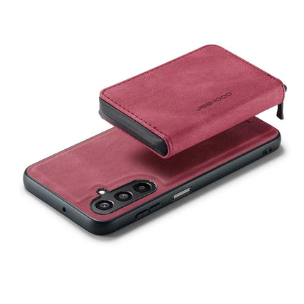 For Samsung Galaxy A16 5G Case JEEHOOD J02 Leather Back Cover with Detachable Zipper Card Holder Kickstand