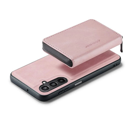 For Samsung Galaxy A16 5G Case JEEHOOD J02 Leather Back Cover with Detachable Zipper Card Holder Kickstand