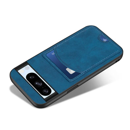 For Google Pixel 9a Case Kickstand Leather Coated TPU Phone Cover with Card Slot