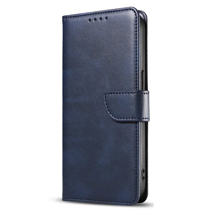 For iPhone 16 Pro Max Case Calf Texture Magnetic Clasp Wallet PU Leather Phone Cover