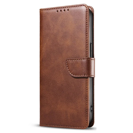For iPhone 16 Pro Max Case Calf Texture Magnetic Clasp Wallet PU Leather Phone Cover