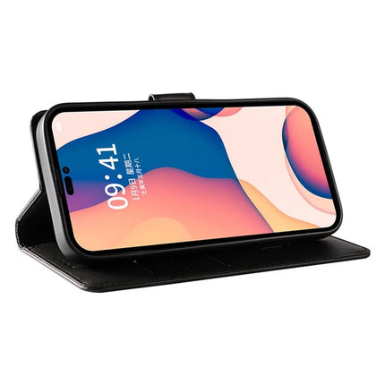 For iPhone 16 Pro Max Case Calf Texture Magnetic Clasp Wallet PU Leather Phone Cover