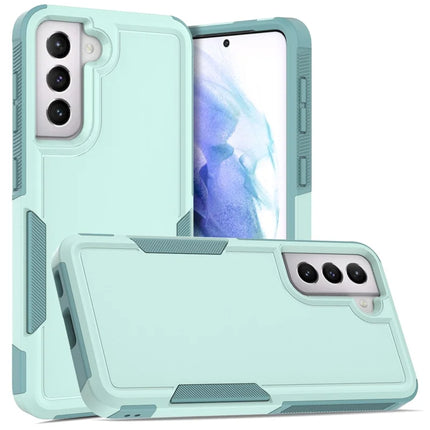 For Samsung Galaxy S21 5G / S21 4G Case 2-in-1 PC+TPU Shockproof Phone Cover - Mint Green