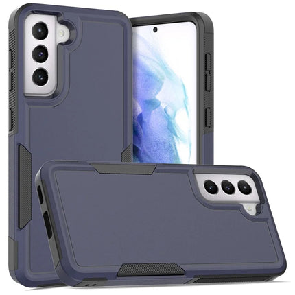 For Samsung Galaxy S21 5G / S21 4G Case 2-in-1 PC+TPU Shockproof Phone Cover - Dark Blue