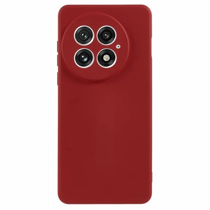 For OnePlus 13 Case TPU Back Soft Anti-Scratch Fiber Lining Phone Cover - Red