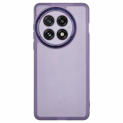For OnePlus 13 Case Electroplated Camera Frame TPU Phone Cover - Transparent Purple