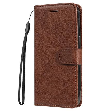For Google Pixel 9a Case Solid Color Leather Mobile Cover Wallet Stand with Strap